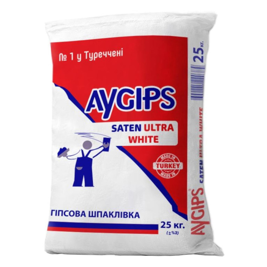 Aygips Saten Ultra White Шпаклевка гипсовая, 25 кг