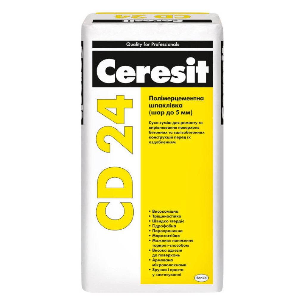 Ceresit CD-24 Шпаклевка полимерцементная ремонтная до 5 мм, 25 кг