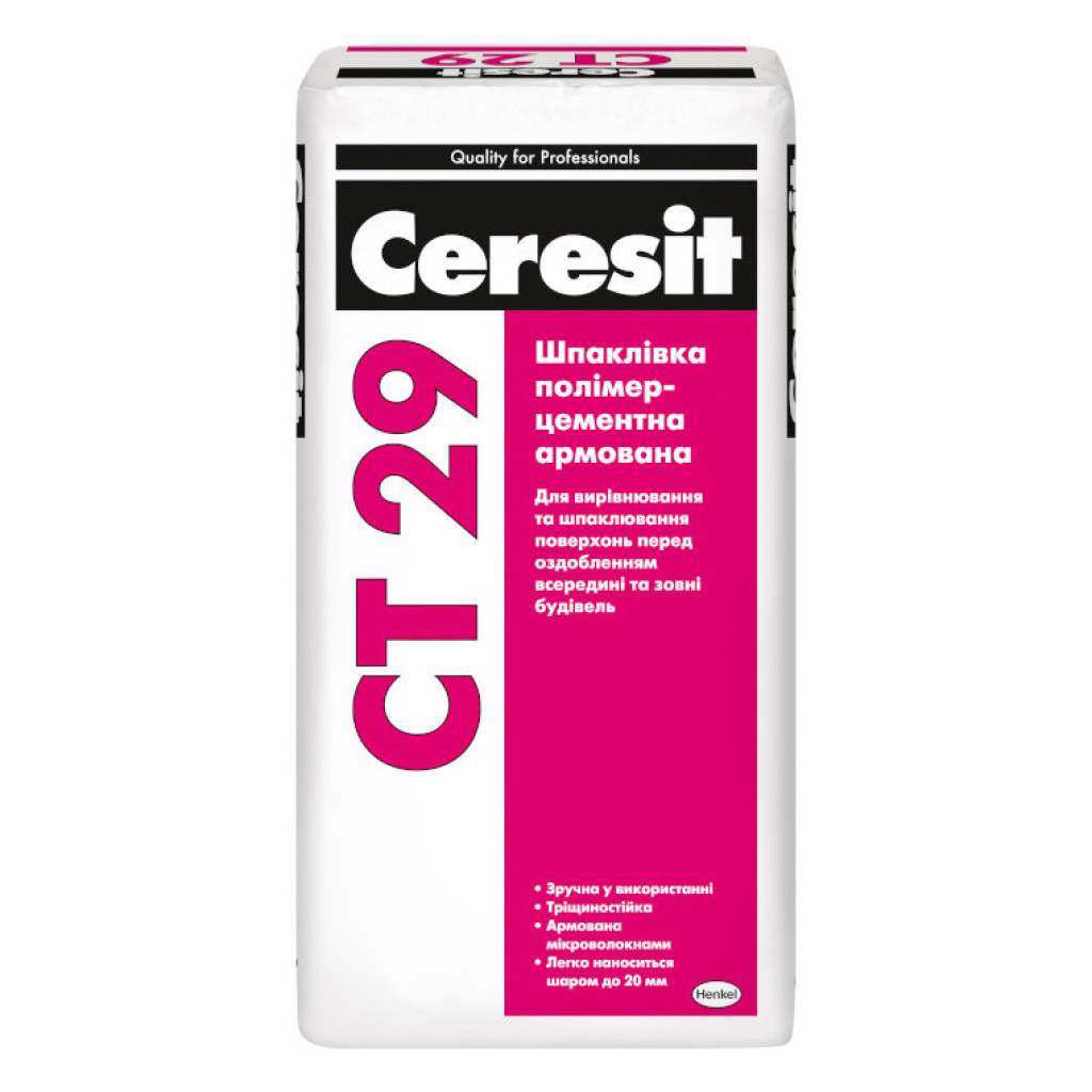 Ceresit СТ-29 Шпаклевка стартовая полимерцементная, 25 кг