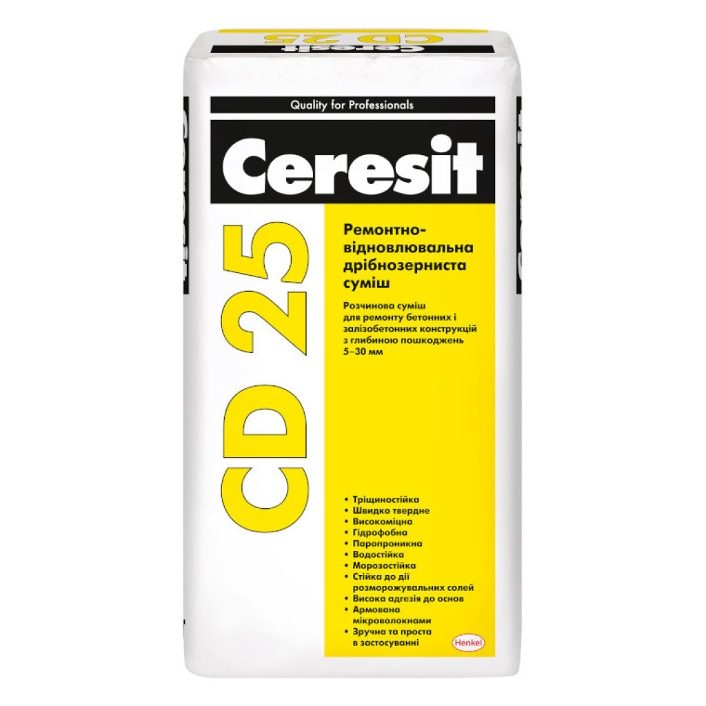 Ceresit CD-25 Смесь ремонтно-восстановительная от 5 до 30 мм, 25 кг