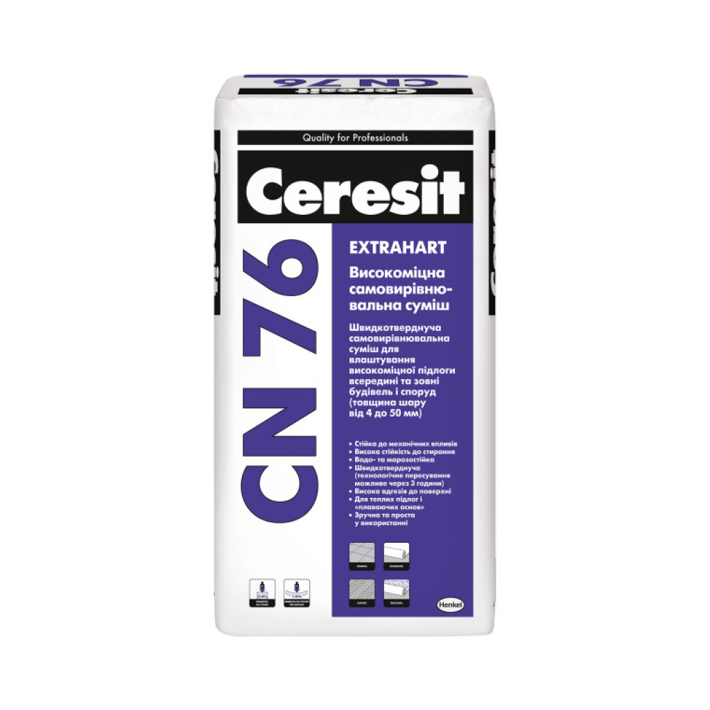 Ceresit СN-76 Быстротвердеющая самовыравнивающаяся смесь для пола, 4-50 мм, 25 кг