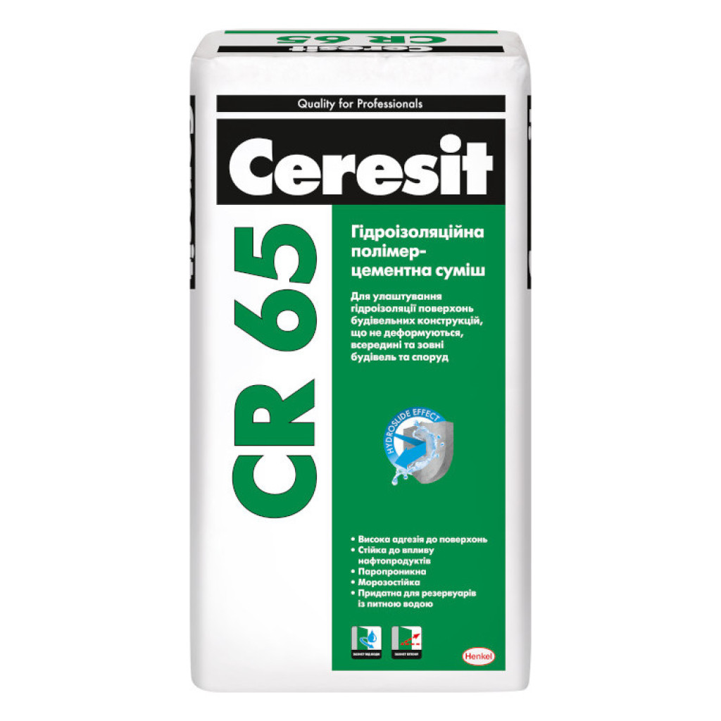 Ceresit СR-65 Гидроизоляционная полимерцементная смесь, 25 кг