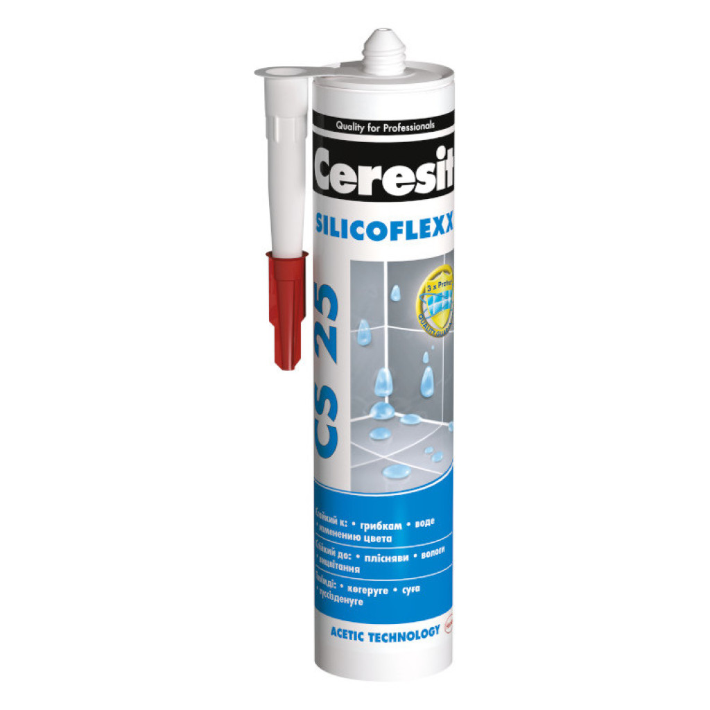 Ceresit CS 25 Silicoflexx Силиконовый шов (вся гамма цветов), 280 мл