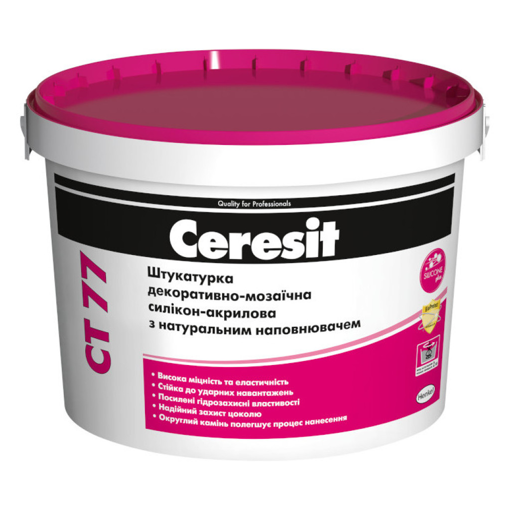 Ceresit CT 77 Мозаїчна штукатурка декоративна, кольори в асортименті, 1.4-2 мм, 14 і 28 кг
