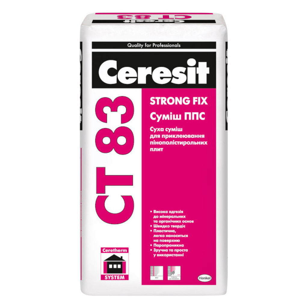 Ceresit CT 83 Strong Fix Клей для пенополистирола и пенопласта, 25 кг