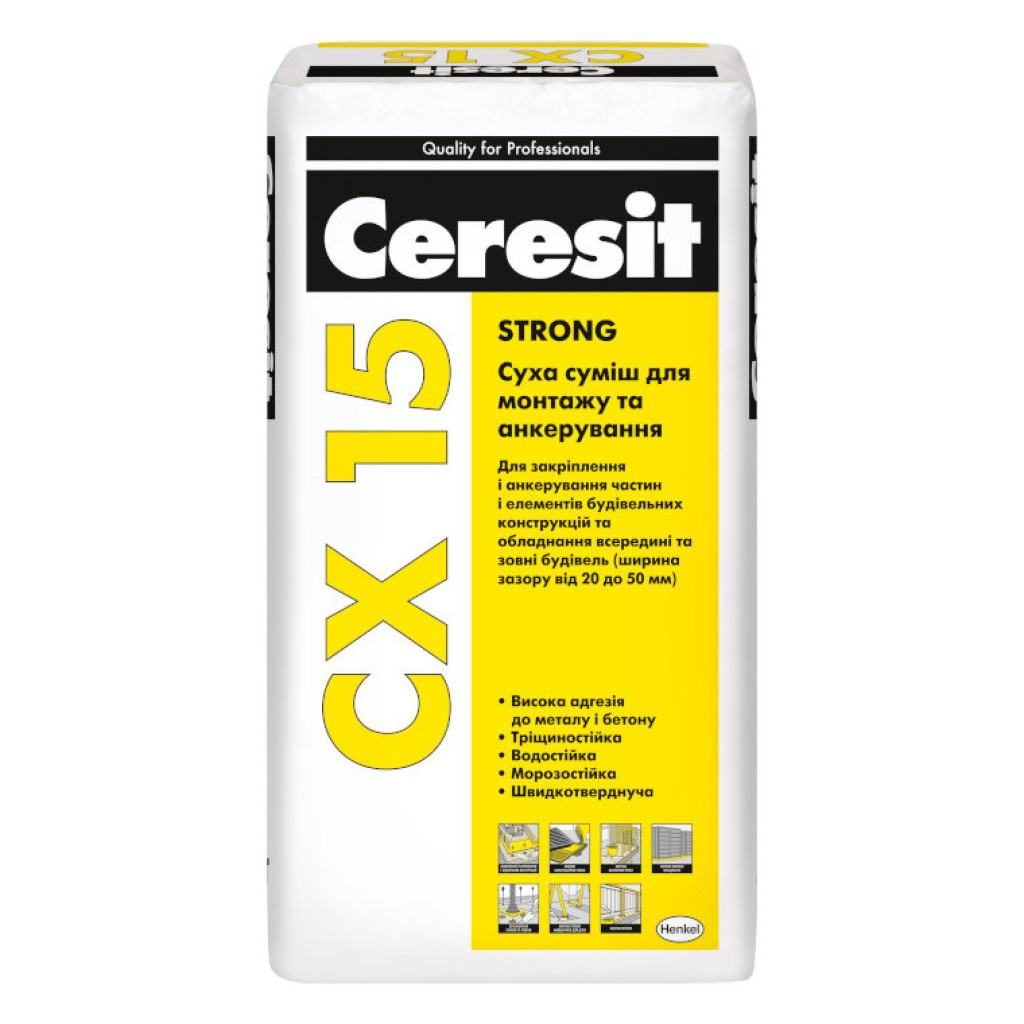 Ceresit CX-15 Strong Смесь полимерцементная для анкерования, 25 кг