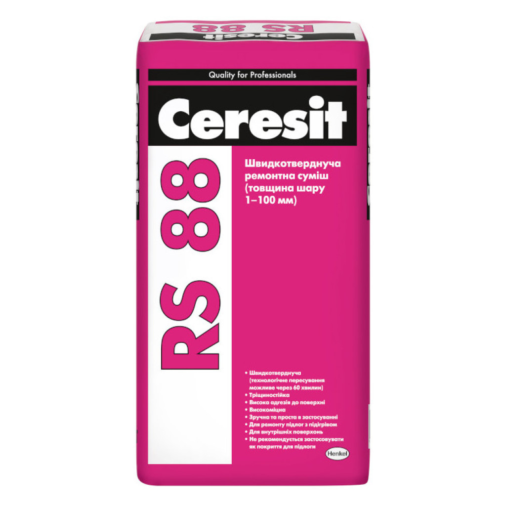 Ceresit RS-88 Ремонтная быстротвердеющая смесь для пола, 1-100 мм, 25 кг