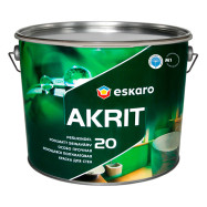 Eskaro Akrit 20 Акрилатная интерьерная белая краска, 5.7 и 9.5 л