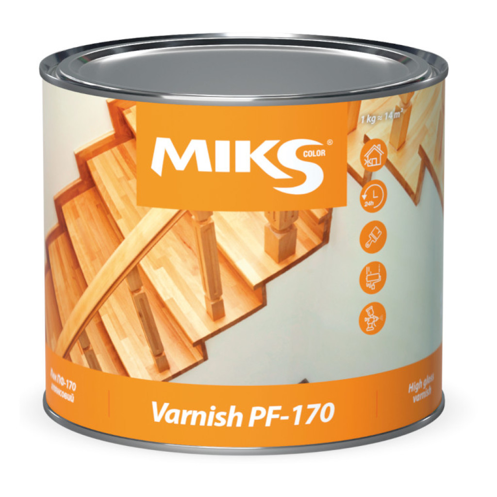 Helios Group Miks Лак ПФ-170 прозрачный, 2.3 кг