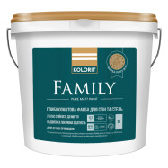 Kolorit Family Акрилатная белая краска для внутренних работ, 9 л