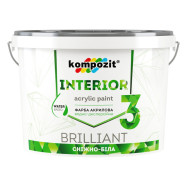 Kompozit Interior 3 Акриловая интерьерная белая краска, 9 л, 14 кг