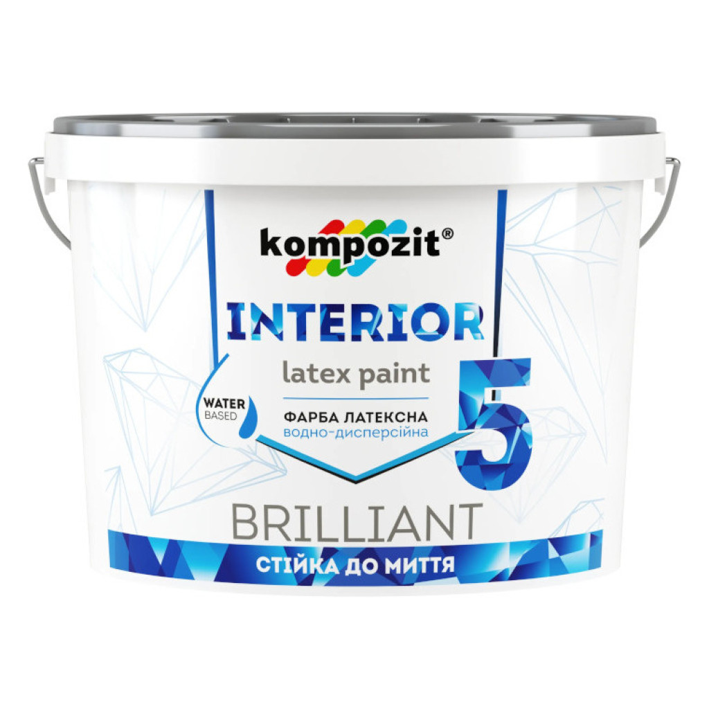Kompozit Interior 5 Интерьерная акриловая белая краска, 14 кг