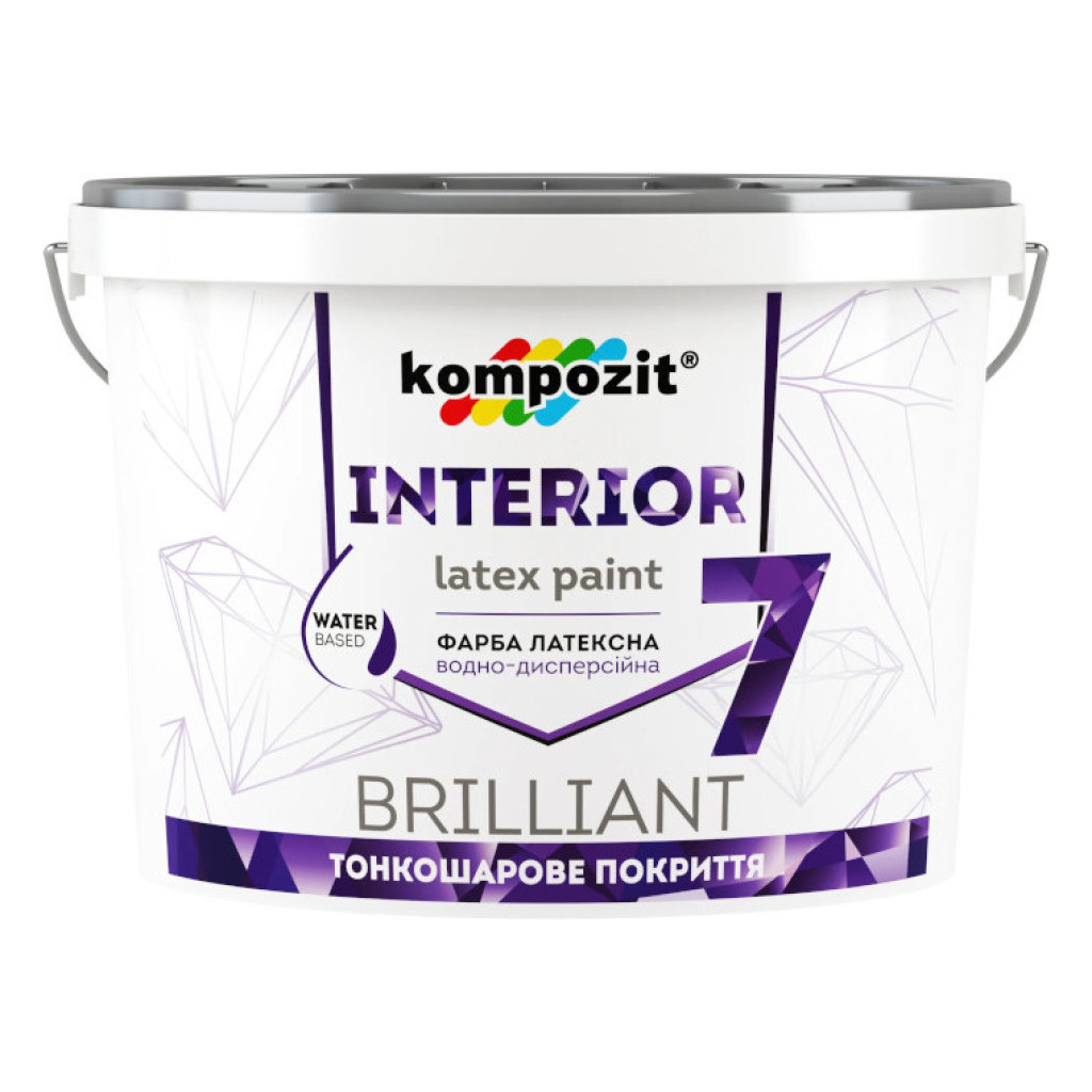 Kompozit Interior 7 Латексная белая краска для внутренних работ, 9 л, 14 кг
