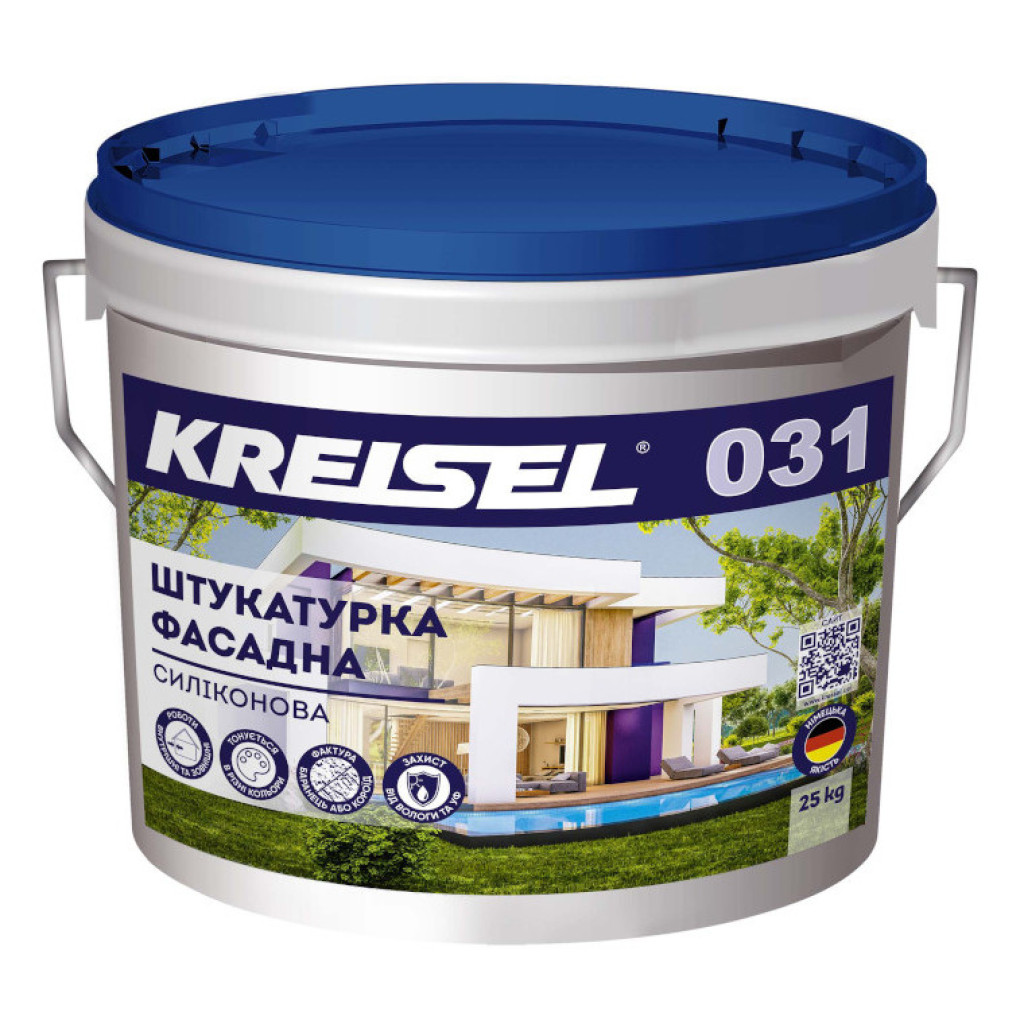 Kreisel 031 Штукатурка Баранець декоративна фасадна силіконова 1.5, 2 і 3 мм, 25 кг