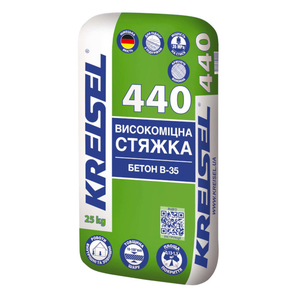 Kreisel 440 Стяжка цементная высокопрочная для пола, 20-100 мм, 25 кг