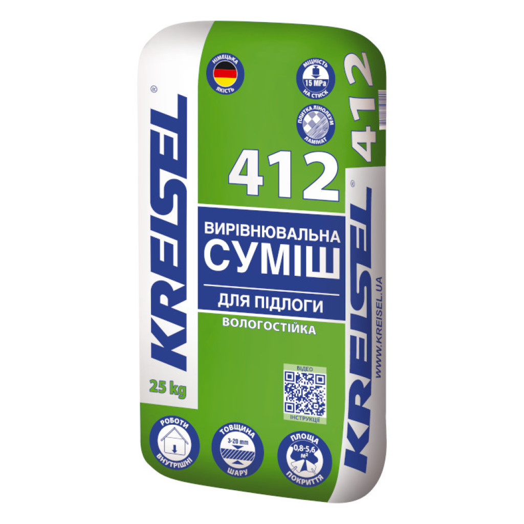 Kreisel 412 Смесь самовыравнивающаяся для пола, 3-15 мм, 25 кг