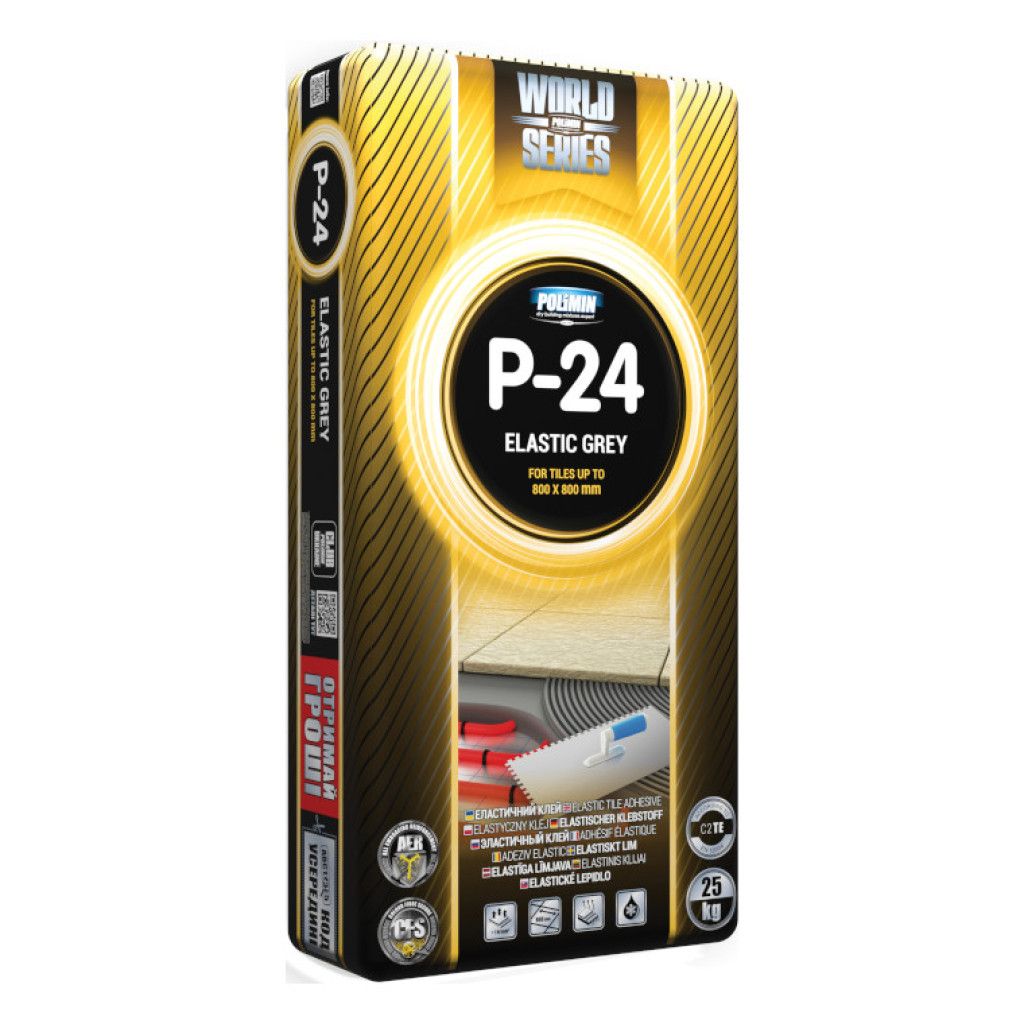 Polimin P-24 Еlastic Клей полимермодифицированный для плитки и камня, 25 кг