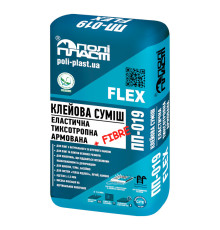 Полипласт ПП-019 Flex Эластичный тиксотропный клей для плитки и плит, 25 кг