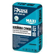 Поліпласт ПП-021 Maxi Толстослойный эластичный клей для крупноформатной плитки, 25 кг