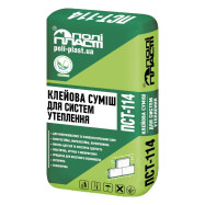 Полипласт ПCT 114 Клей для ППС, ЭППС, минватных плит и графитового пенопласта, 25 кг