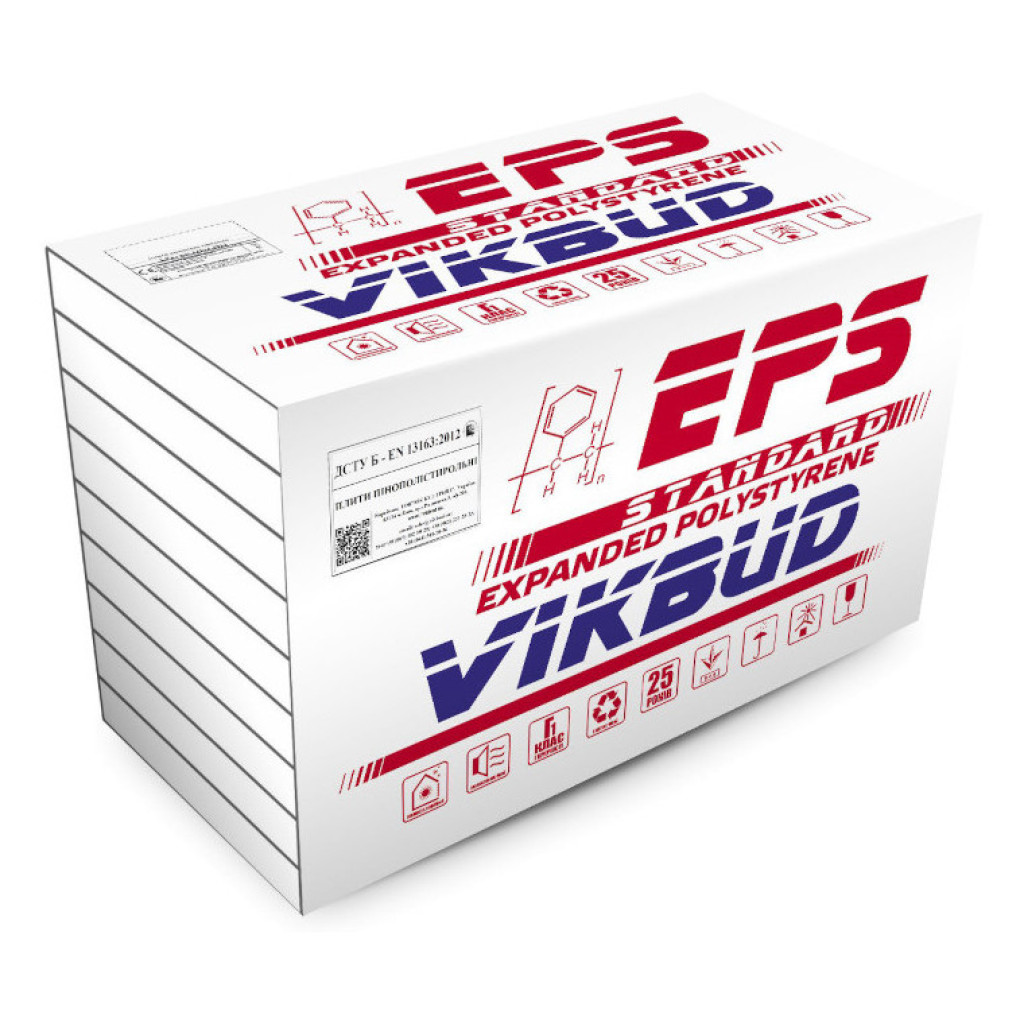 VikBud EPS 70 Standard Пенопласт, 1000*500*20, 1000*500*30, 1000*500*50 и 1000*500*100 мм