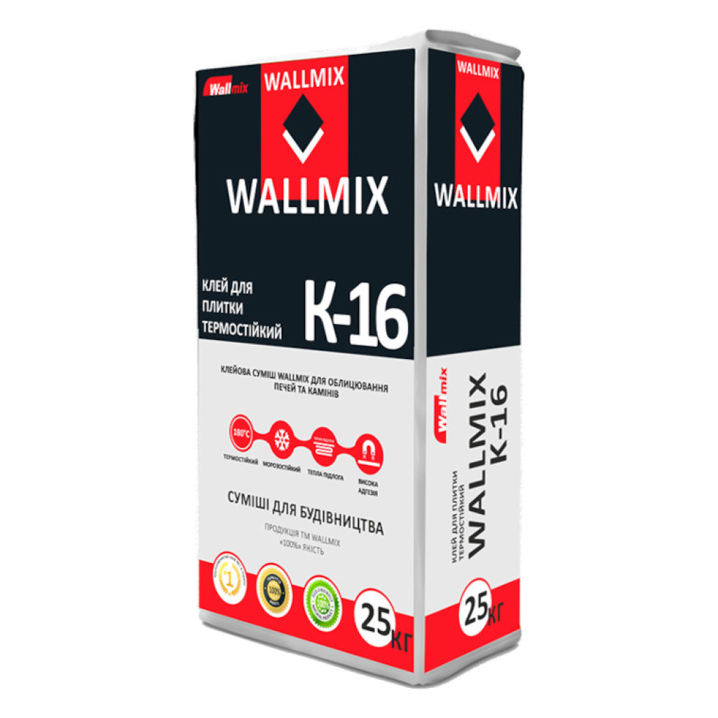 Wallmix К-16 Клей для плитки термостойкий, 25 кг