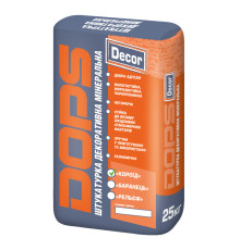 Dops Decor Штукатурка Короїд декоративна мінеральна біла 2 і 2.5 мм, 25 кг