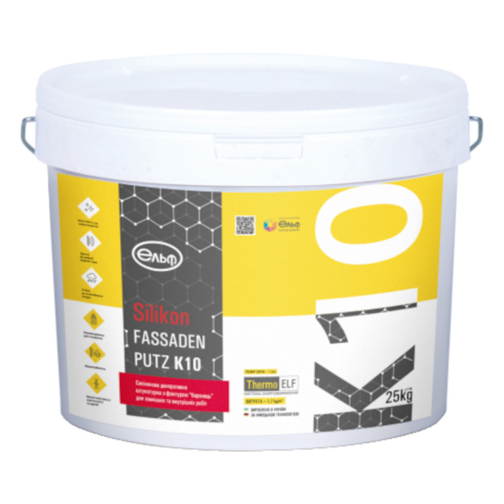 Ельф Silikon-Fassadenputz K10 Штукатурка Баранець декоративна силіконова, 25 кг