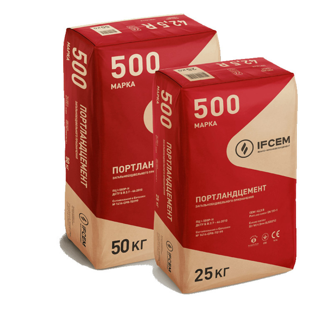 Ifcem Портландцемент ПЦ А-В-500 Р-Н / Ивано-Франковск ОРИГИНАЛ , 25 кг