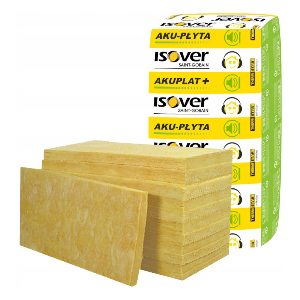 Isover Aku-Plyta Минеральная звукоизоляционная вата, 1200*600*100 мм, 7.2 м²