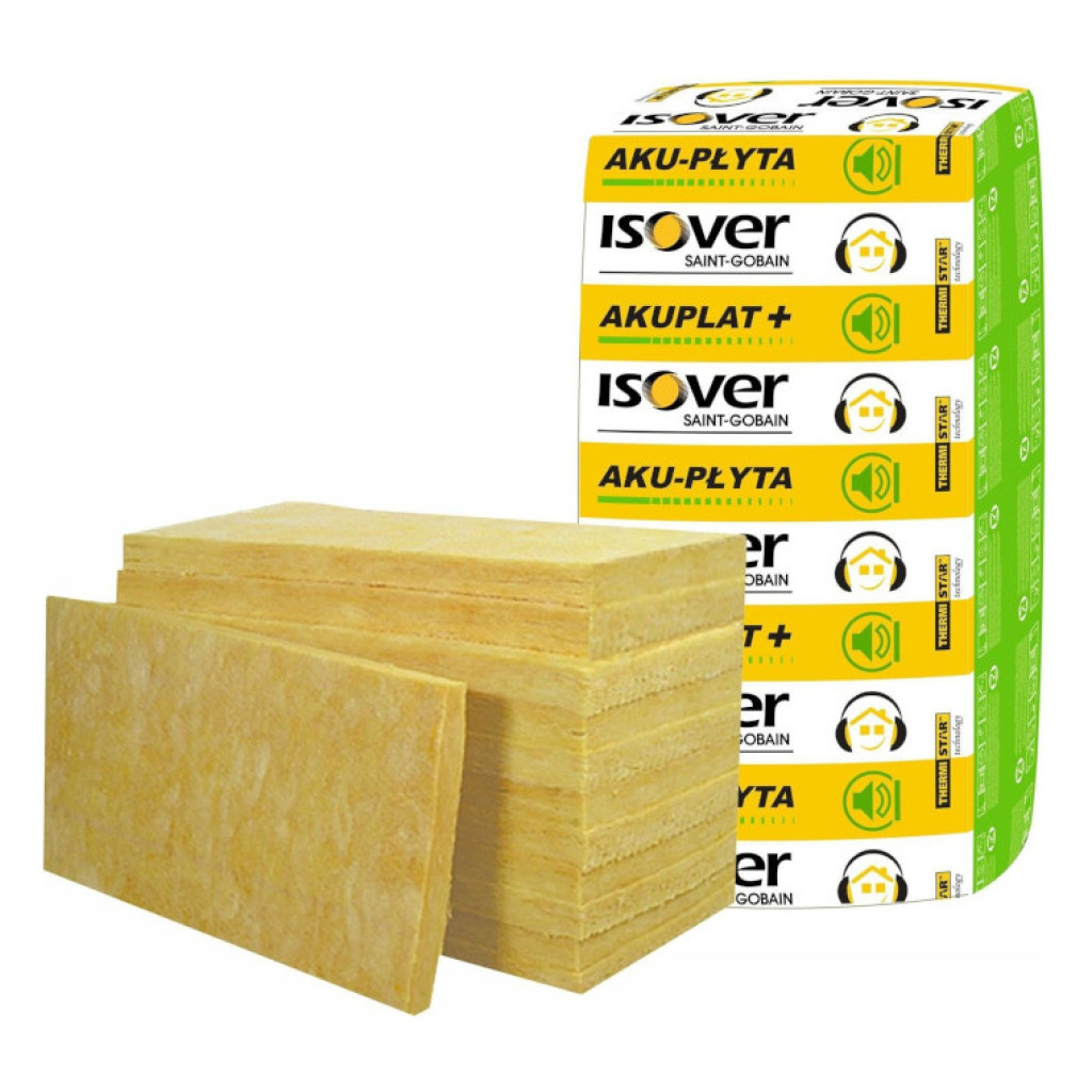 Isover Aku-Plyta Минеральная звукоизоляционная вата, 1200*600*50 мм, 14.4 м²