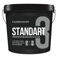 Kolorit Standart 3 Латексная интерьерная белая краска, 9 л