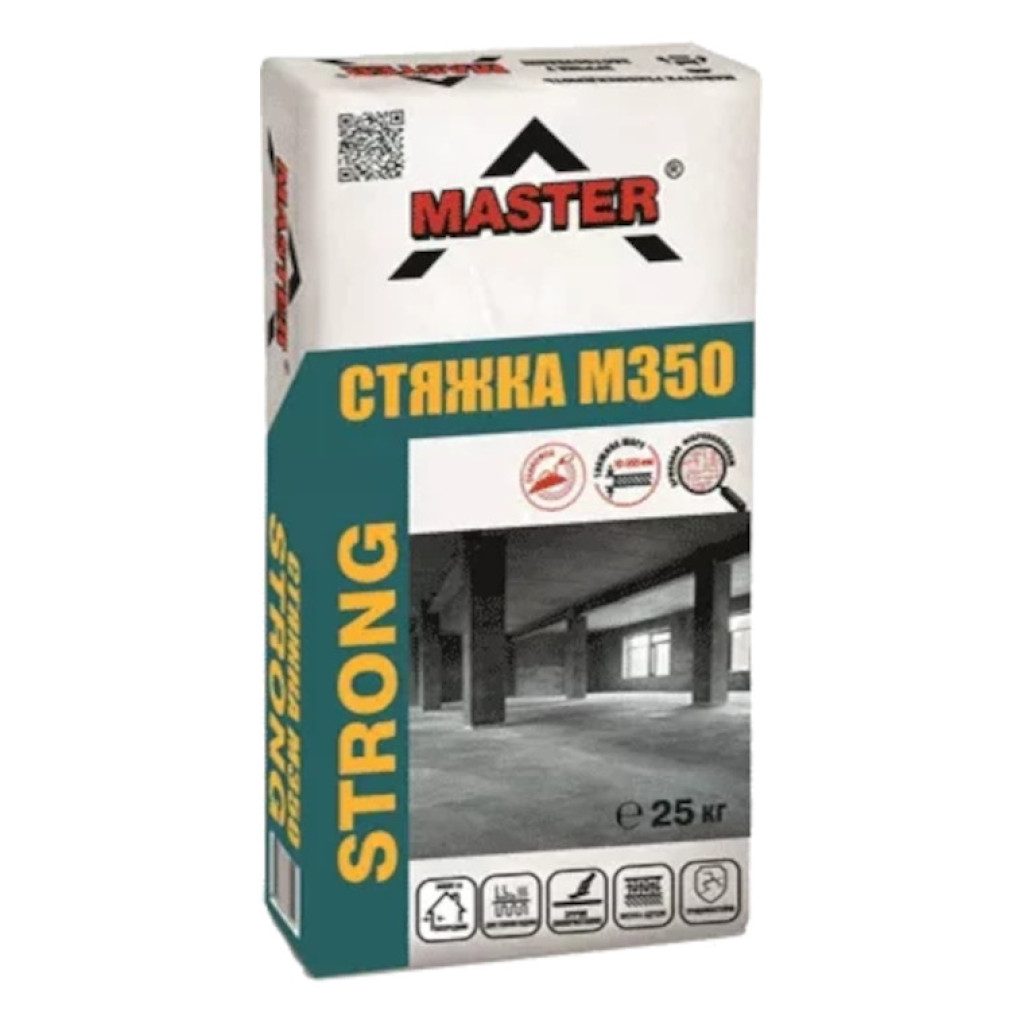 Master Strong Стяжка М350 цементная сверхпрочная, 10-300 мм, 25 кг