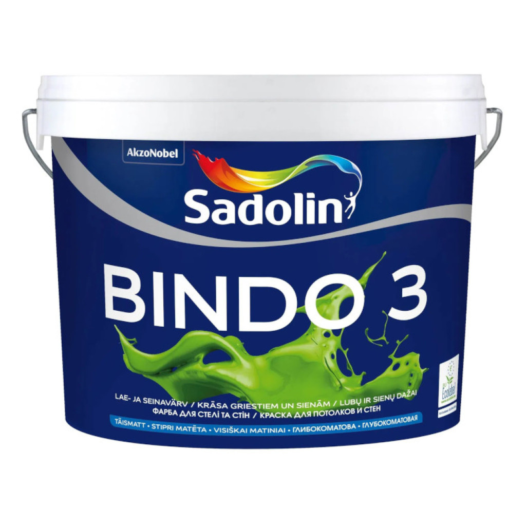 Sadolin Bindo 3 BW Латексная интерьерная белая краска, 10 л