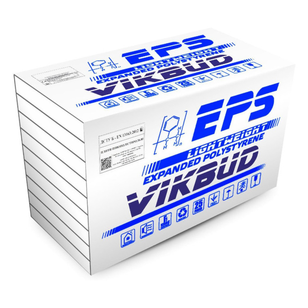 VikBud EPS 50 Lightweight Пенопласт, 1000*500*50 и 1000*500*100 мм
