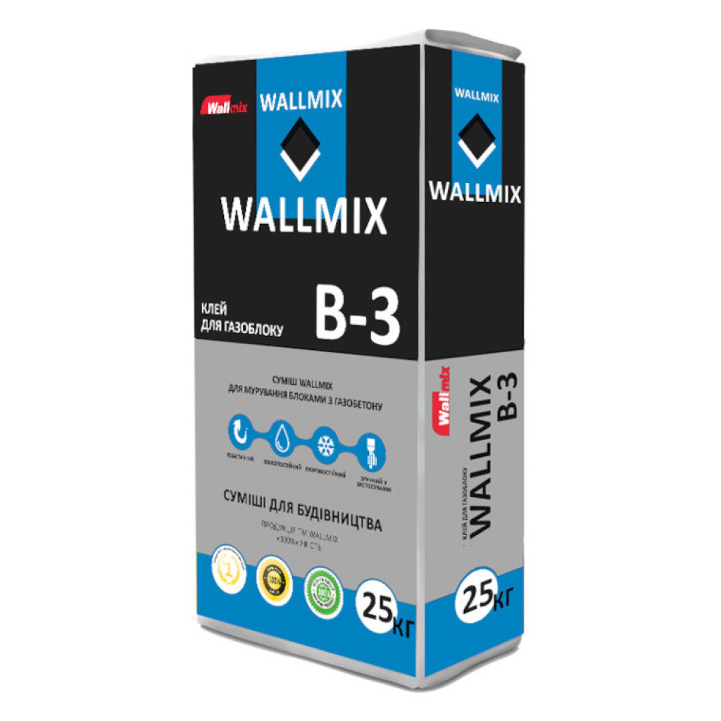 Wallmix B-3 Клей для газоблоку, 25 кг