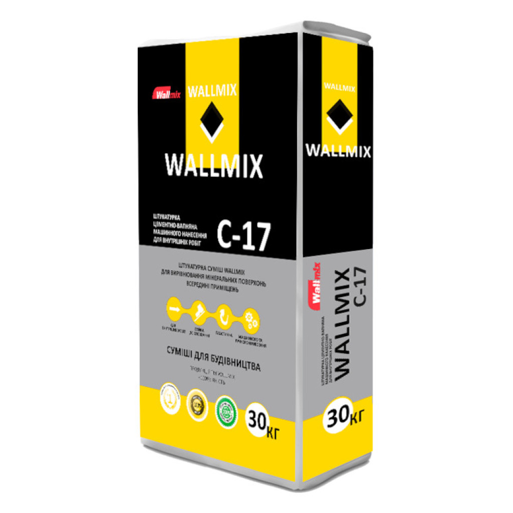 Wallmix С-17 Цементно-вапняна машинна легка штукатурка, 30 кг