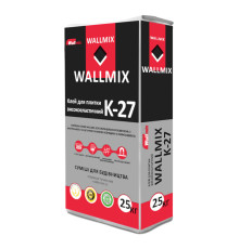 Wallmix К-27 Высокоэластичный клей для плитки, 25 кг