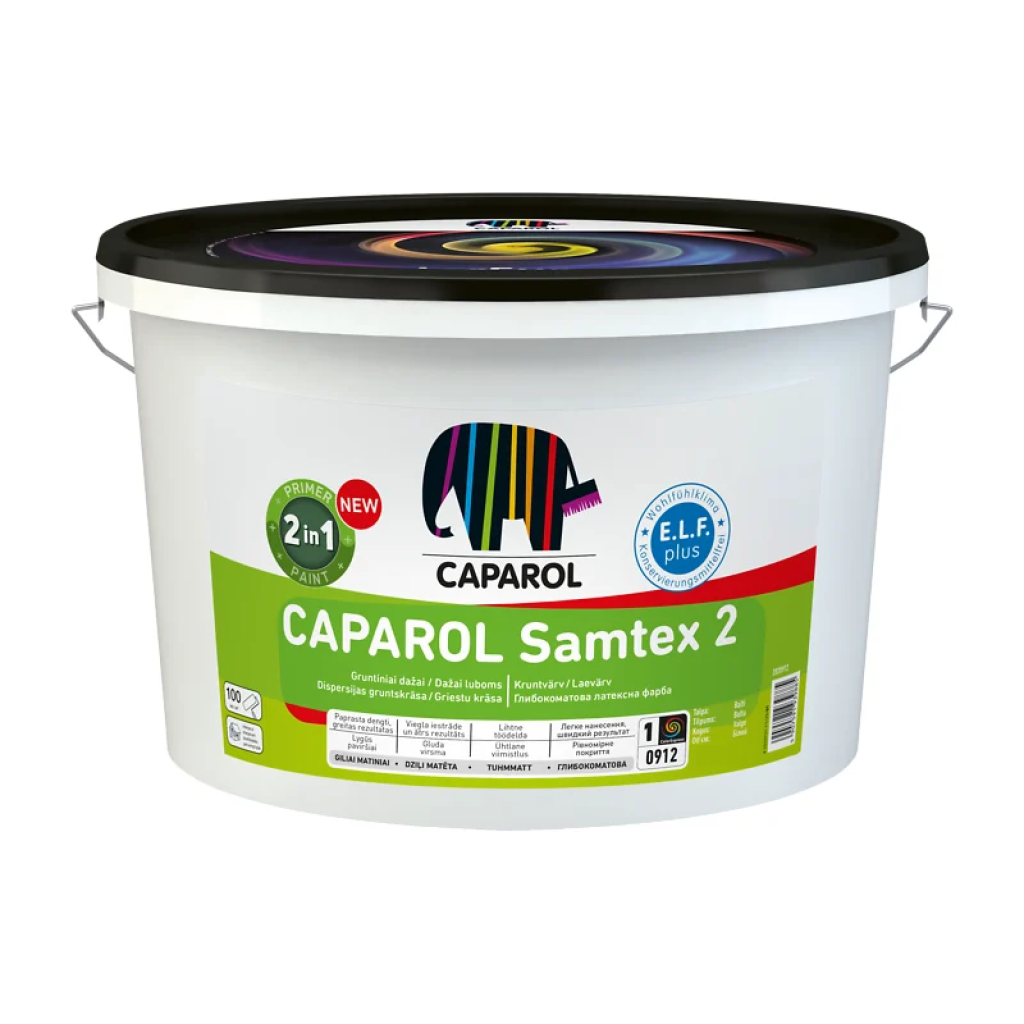 Фарба інтер'єрна латексна глибокоматова Caparol "Samtex 2 E.L.F. Plus" База 1, 10 л.