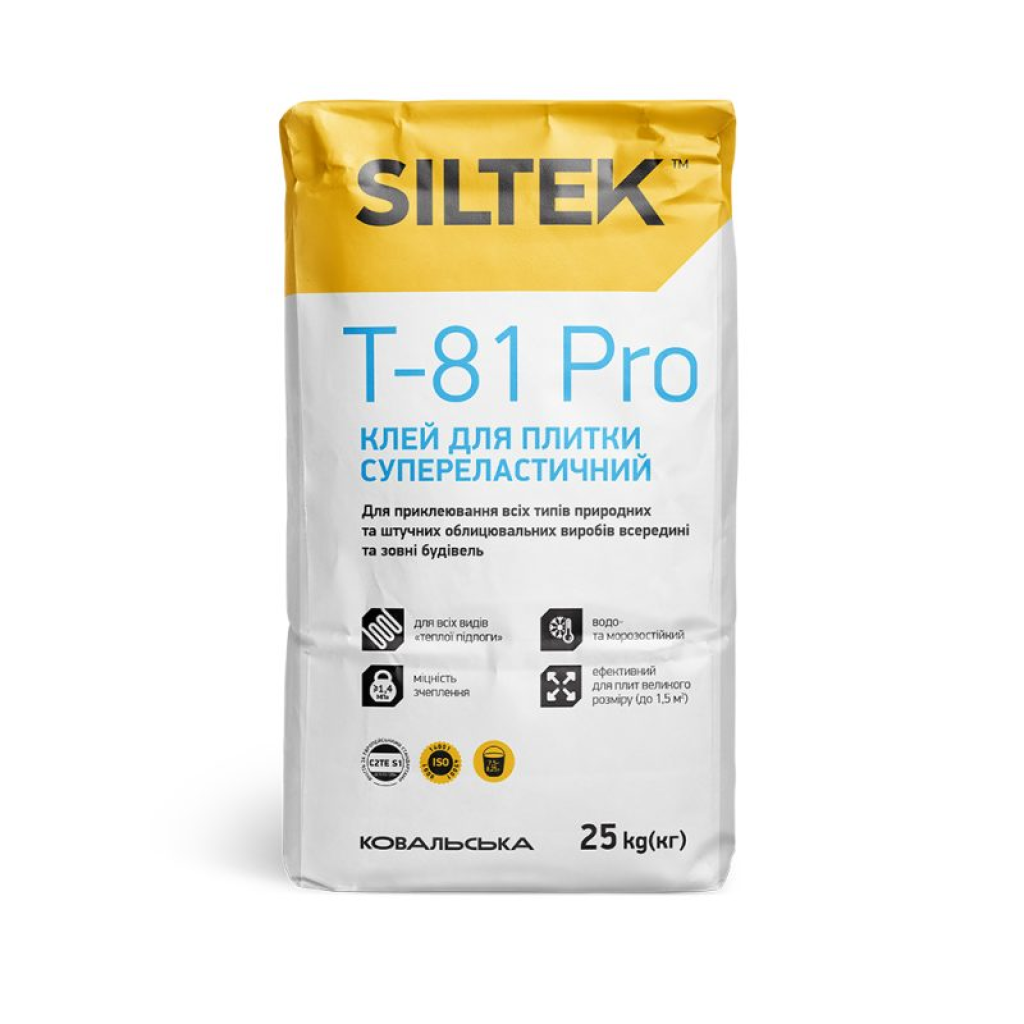 Siltek Т-81 Pro Клей високоэластичный для плитки до 90*90 см, 25 кг